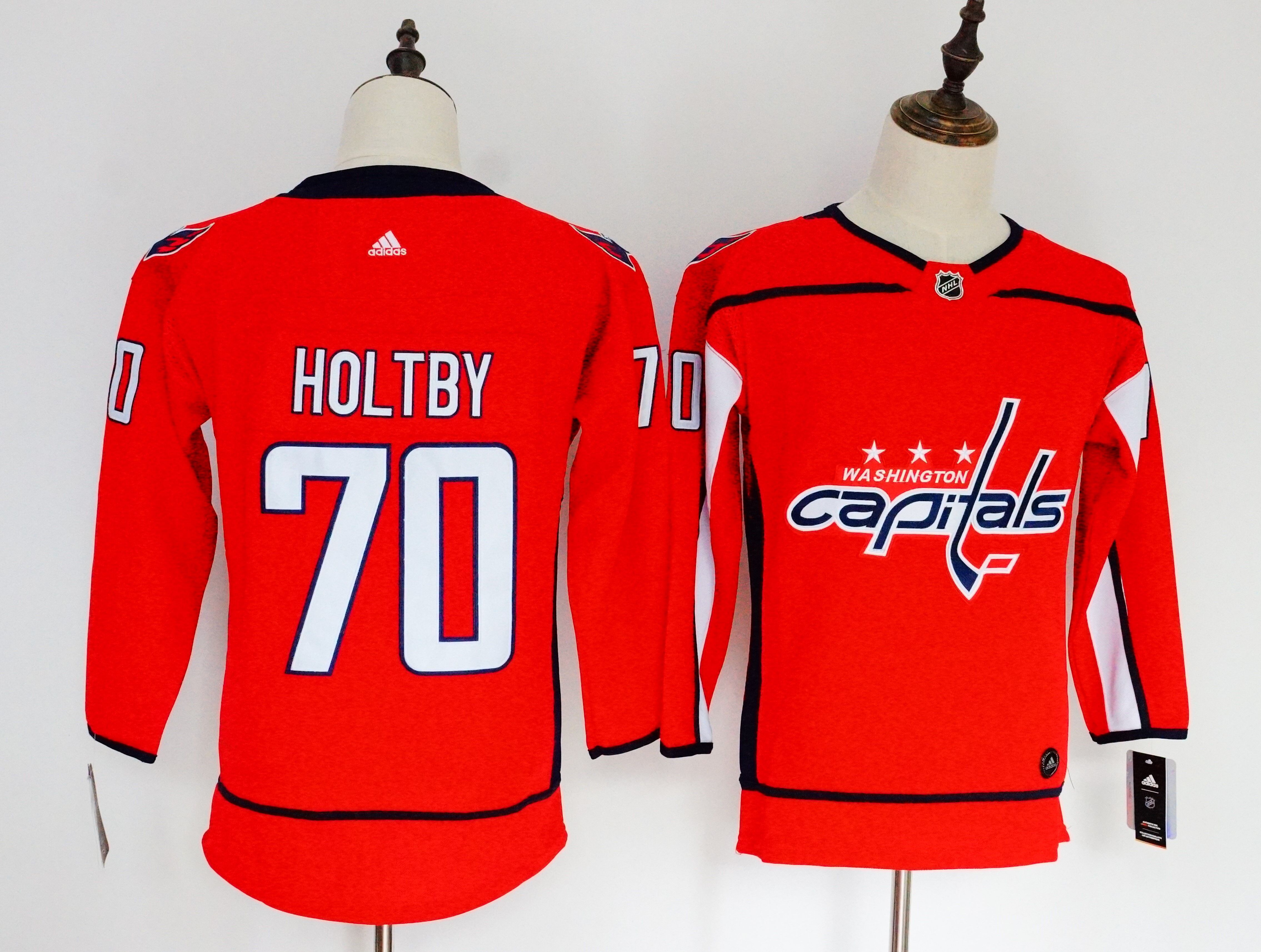 Women Washington Capitals 70 Holtby red Hockey Stitched Adidas NHL Jerseys
